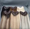 New Coming Stock V style uman hair pieces Clips Balayage Color extensions for hairloss women