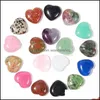car dvr Stone 16X6Mm Natural Heart Ornaments Craft Chakra Reiki Healing Quartz Mineral Tumbled Gemstones Hand Home Decor Drop Delivery Jewelr Dhciy