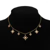 Pendanthalsband Partihandel 10 Golden Star inlaid Crystal Necklace Ladies Retro Classic Jewelry Fashion Gift 2023 Produkt