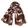 Foulards hiver léopard écharpe femmes longues grandes glands chauds coton femme châle maigre automne Animal imprimé Leopardo Cape