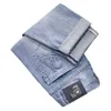 Men's Jeans Spring Summer Thin Slim Fit European American High-end Brand Small Straight Double F Pants Q9538-4