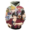 Herrtröjor mode 3d pirat kung anime hoodie tröjor kvinnor huva hip hop suwte hylsa tryck pojkar tröja