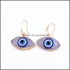 car dvr Pendant Necklaces Blue Inspired Jewelry Evil Eye Druzy Stone Necklace Earrings Resin Quartz Crystal Fashion For Women Drop Delivery P Dhjwz