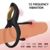 Cockrings Silicone double anneau de coq retarder l'éjaculation pour hommes Couple jouet sexuel adulte sexe serrure anneau pour hommes agrandissement du pénis produit d'érection 230227