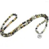 Bracelet multicouche naturel Picasso, perles de 6MM, tibétain, bouddhiste, Mala, bouddha, charme, chapelet de Yoga 108, pour femmes et hommes