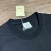 Camisetas Masculinas 2023 Estilo Azul Letra Cursiva Vetements Camiseta Homens Mulheres Tecido Pesado Algodão VTM Top Back Back bordado Tee 230225