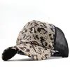 Summer Leopard paljetter Mesh Cap Sanpback Ladies Fishing Snake Baseball Caps Fashion Casual Curved Hats Girls Justera hiphophatt