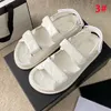 Designer Women Sandals High Quality Womens Slides Crystal Calf leather Casual shoes quilted Platform Summer Fashion Sandal Beach Slipper 35-42 With box