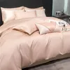 Conjunto de cama de cama de cama de algodão puro conjunto 60 Luxo de algodão básico longo 24 cores El Bed Basa da rainha Twin Full King Size Tampa de edredom Fronha 230227