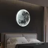 Muurlamp creatieve maan ronde led maanlicht decoratie licht voor slaapkamer bedbank achter achter achtergrond kinderkamer 220vwall