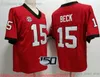 NCAA Football Jersey College 15 Carson Youth Beck Maglie 150th Nero Bianco Rosso per Uomo Donna Bambini Ragazzi