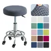 Chair Covers Round Bar Stool Cover Stretch Seat Case Removable Protector Solid Cushion Slipcover Funda Para Taburete