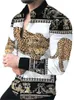 Camisas casuales para hombres Hombres sociales de lujo Cuello vuelto Camisa abotonada Leopardo Estampado de manga larga Tops Ropa Prom Cardigan 230227