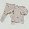 Pajamas Spring Kids Pajamas Children Sleepwear Long Sleeve Casual Solid Long Johhs Set Baby Boys Girls Clothes Cotton Nightwear Kids Clo 230227