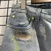 Erkek Kot Sokak Giyim Sonsuz Yüksek Hasar Deliği Jean Erkek Kadın Kalite Metal Düğmesi Fermuar Denim Pantolon Mektup 3D Baskı 2 Uubq