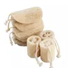 Natural Loofah Sponge Bath Shower Body Exfoliators Pads With Hanging Cotton Rope Hushåll FY4556 BB0227