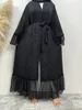 Roupas étnicas abertas abaya para feminino muçulmano vestido peru longo manto marroquino caftan kaftan sobe de ocasião Ramadan preto niqab 2xl 230227