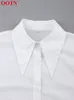 Women's Blouses Shirts OOTN Office Lady White Women Blouse Elegant Turn-Down Collar Long Sleeve Lace Up Shirt Female Loose Spring Casual Korean 230227