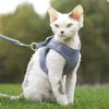 Cat Collars Leads Dog Harness Vest With Walking Lead Leash Adjustable Puppy Kitten Collar Cotton Soft For Small Medium Dogs Chihuahua 230227