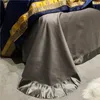 Bedding Sets Luxury Gold Blue Damask Chic Embroidery Set Egyptian Cotton Satin Silk Duvet Cover Sheet Bed Spread Pillowcase 4/6/11Pcs