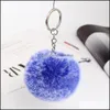 car dvr Key Rings Fluffy Pom Ring Chains Soft Faux Rex Rabbit Fur Ball Car Keyring Pompom Holder Women Bag Pendant Jewelry Drop Delivery Dh8Kl