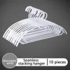 Hängande rack 10st hushåll antiskid spårlös hängare för klädtork rack multifunktion plastkläder rack torkande hängare 40x19cm 230227