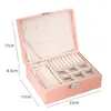 Jewelry Boxes Double-Layer Design Pu Leather Jewelry Box Wooden Case Princess Display Holder Women Girls Gift with Lock 230227