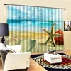 Curtain Blue Beach Waves Blackout Curtains Window Luxury 3D Set For Bed Room Living Office El Home