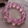 Strand 14mm 15mm 16mm 16 mm Mozambique Natural Quartz Cristal grande contas redondas Bracelets Mulheres Lady Charm Bracelet