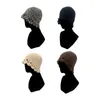 Bérets adulte Street Style tricoté seau chapeau moelleux hiver plus chaud épaissir pêcheur casquette cadeaux pour Couple petite amie