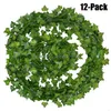 car dvr Decorative Flowers Wreaths 84Ft 12Pack Artificial Garland Green Leaf Vine Ivy Fake Plants Wall Artifici Rose Hanging For Garden Ho Dhdgz