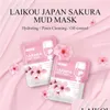 Andere Hautpflege-Tools Laikou Japan Sakura Schlamm-Gesichtsmaske Nacht-Gesichtspackungen Reinigen Sie Augenringe und befeuchten Sie Gesichter Drop Delivery Gesundheit B Dh0Mn