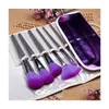 Make -upborstels Fashion borstel 16 -stcs Set Purple Oog Shadow Finger Eyeliner Lip Tool Bevat cosmetische tas Drop levering Health Beauty DHDD7