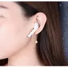 Hoop örhängen Mors dag gåva startar konstgjord pärlhänge öronkedja kedja bluetooth anti förlust hörlurar trådlöst headset öronklipp
