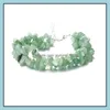 car dvr Charm Bracelets Fashion Natural Gravel Stone Beads Bracelet Green Aventurine Amethyst Gemstones Chakra Jewelry Drop Delivery Dhekw