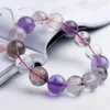 Strand 13mm Genuine Natural Super Seven Melody Stone Crystal Big Round Beads Bracelets For Women Female