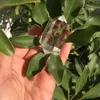 Dekorativa figurer 50g Chunky Natural Clear Quartz Dubbel avslutade trollstav Rock Crystal Energy Generator Tower Reiki Healing Grids Charka