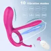 Cockring Vibratore Anello del pene per anello di eiaculazione Giocattoli del sesso Uomini Anelli vibranti per il pene Copertura wireless Strumenti per la masturbazione maschile 230227