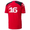 T-shirts pour hommes Équipe officielle de la Scuderia 2023 Carlos Sainz Charles Leclerc T-shirt Chemise uniforme Combinaison de course de Formule 1 MOTO T-shirts de moto 230225