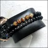 car dvr Beaded Strands Magnetic Set Charm Bracelet For Men Women Black Prayer Matte Onyx Bracelets Distance Couples Jewelry Hematite Stone Dhasv