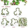 Decorative Flowers 1.6/2.3m Artificial Flower Rattan Fake Rose Plants Wreath Wall Decor Wedding Party Winding Vines