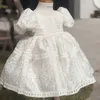 Meisjesjurken Baby Girl Dress Hollow Lace Prinses Kinderen Bruiloft Verjaardag Katoen Ball Jurk Baby Doop feestjurken voor zomer 1-5 jaar W0224