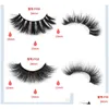 Falska ögonfransar 3D Mink 100 Cruelty Lashes Handgjorda återanvändbara naturliga med Colorf Box Drop Delivery Hälsoskönhet Makeup Eyes Dhbok