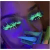 False Eyelashes Luminous Colored Fluffy Lash Dramatic Messy Long Makeup Sequins 25Mm 3D Mink Lashes Drop Delivery Health Beauty Eyes Dhipw