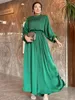 Roupas étnicas Ramadan Eid Djellaba Macacões Muçulmana Vestido Dubai Dubai Brilhante de Cetim Setin Abaya Islã Abayas Robe WY803