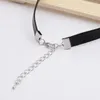 Choker Punk Gothique Noir En Cuir Chokers Pour Femmes Minimaliste Feuille Courte Pendentif Collier Vintage Cou Bijoux Collares Feminino