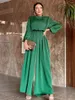 Vêtements ethniques Ramadan Eid Djellaba Combinaisons Musulmanes Robe Dubaï Brillant Doux Satin Soyeux Abaya Turquie Islam Abayas Robe WY803