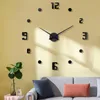 Horloges murales 2023 31-47 pouces Numéro DIY 3D Horloge Quartz Home Office Décoration Art Room Décor