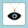 car dvr Pendant Necklaces Blue Inspired Jewelry Evil Eye Druzy Stone Necklace Earrings Resin Quartz Crystal Fashion For Women Drop Delivery P Dhjwz