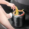 Interiörstillbehör Funktion Universal Cylinder Car Trash Can Folding Type Storage Barrel Emergency Bucket